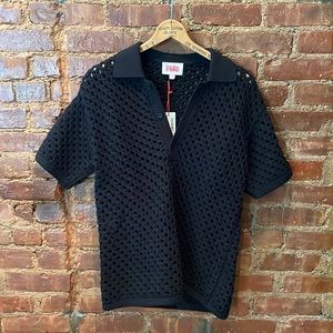 Solid & Striped Crochet Polo